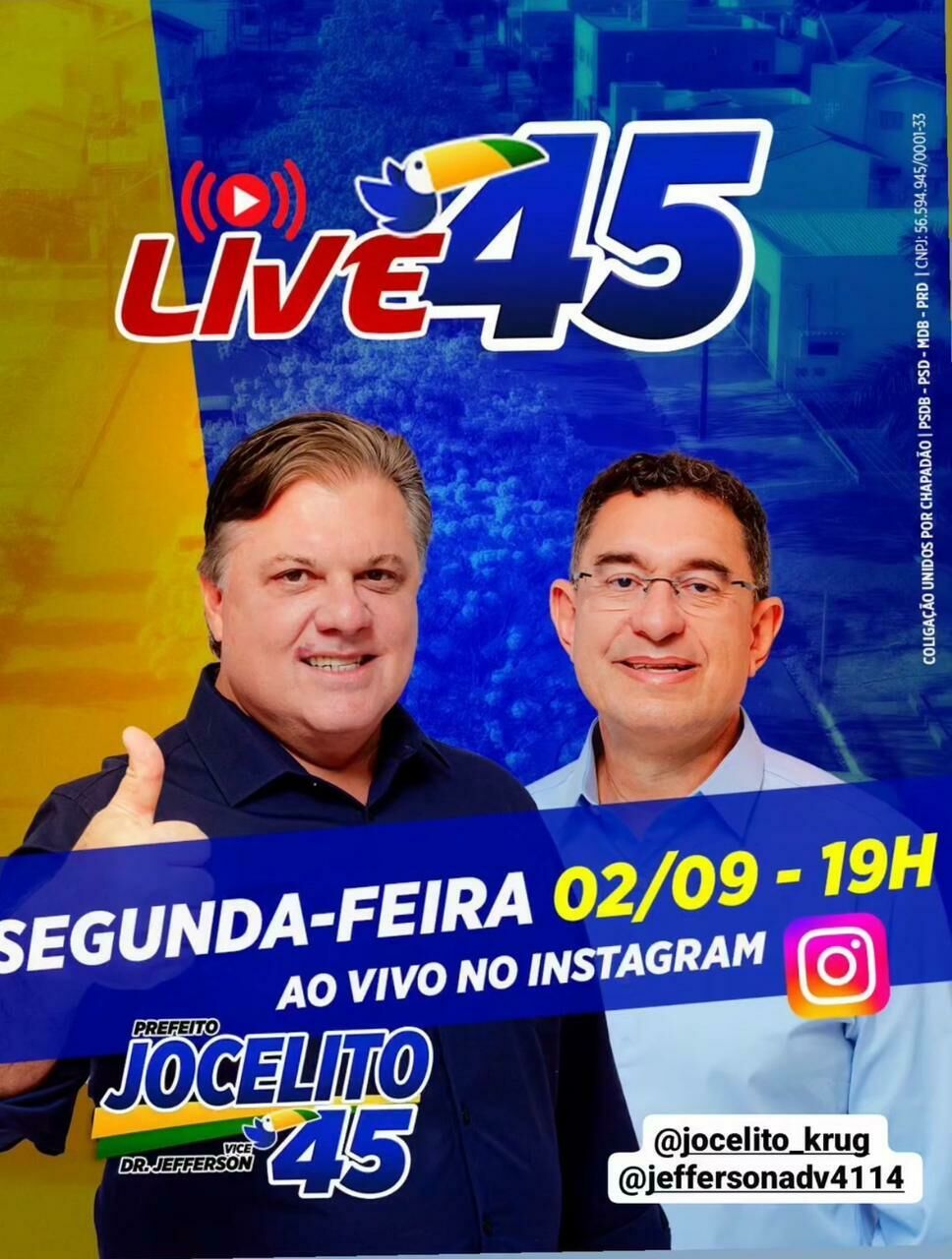 Imagem de compartilhamento para o artigo Candidato à Prefeitura de Chapadão do Sul, Jocelito Krug, apresenta suas propostas em live da MS Todo dia